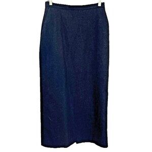 Vintage 90s Wool Blend Maxi Skirt Size 4 Charcoal Gray Italy Modest Minimalist
